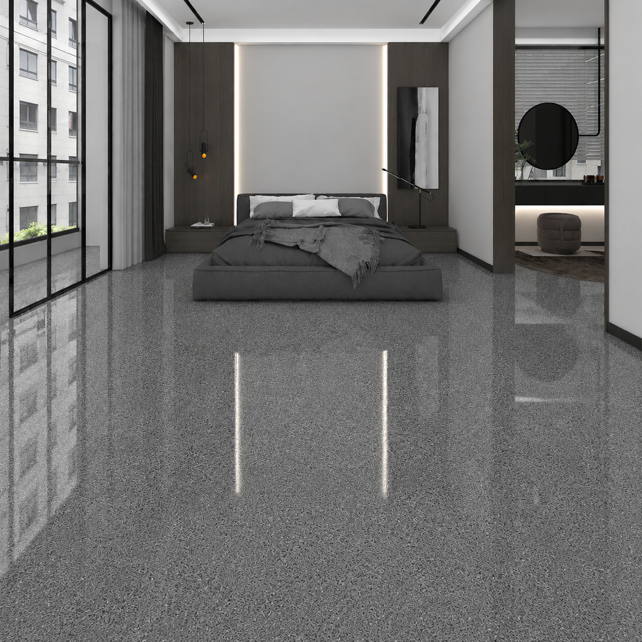Revestimento de Piso Epóxi com Acabamento de Mármore de Alto Brilho + BRINDE HOJE 🔥Kit Ferramentas de Aplicação🔥