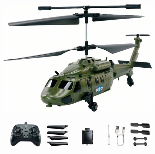 Helicóptero Militar de Controle Remoto Alta Performance + 2 Baterias Recarregáveis